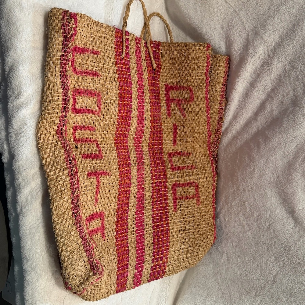 Vintage Costa Rica Woven Basket Purse Shigra Bag Agave Fiber Planter EXTRA LARGE
